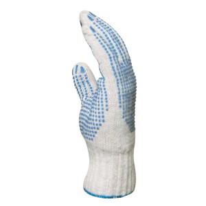 Pletena rokavica z modrimi PVC granulami vel 9