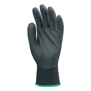 Rokavica, črn poliester s PVC plastjo, vel 9