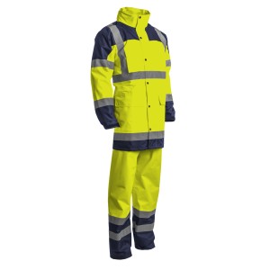Signalni Hi-viz dežni kombinezon HYDRA rumeno-moder