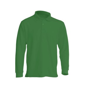 Polo majica z dolgimi rokavi kelly zelena