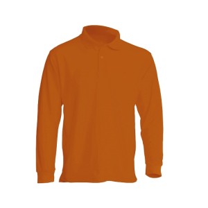 Oranžna polo majica z dolgimi rokavi