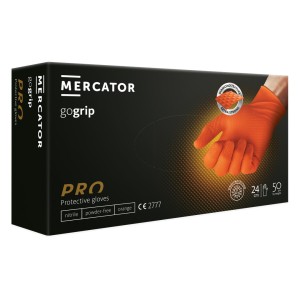 Rokavice za enkratno uporabo MERCATOR GOGRIP PRO oranžne brez pudra